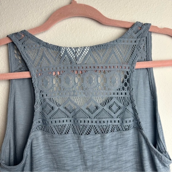 Disney The Little Mermaid Lace Glitter Tank Top Medium Sleeveless 7/9 Blue Ariel - Picture 5 of 9